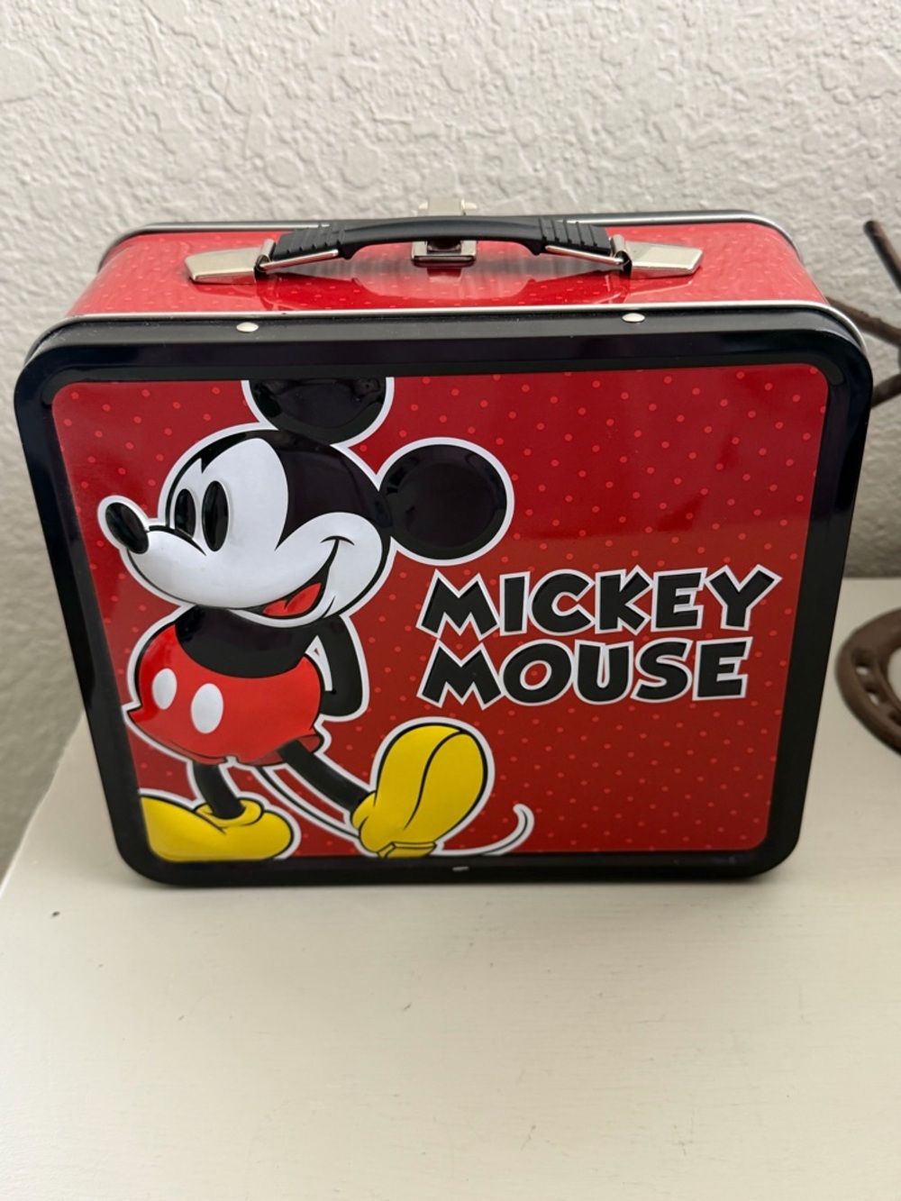 Loungefly Mickey Mouse Red Black Metal Lunchbox Tin Empty